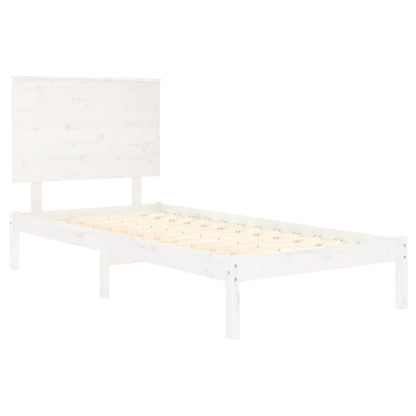 Solid Pine Wood Bed Frame, White 90x200 cm (Without Mattress)