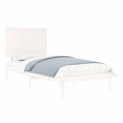 Solid Pine Wood Bed Frame, White, 100x200 cm - No Mattress Included