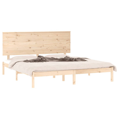 Solid Pine Wood Bed Frame 200x200 cm - Natural Finish