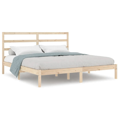 Solid Pine Wood Bed Frame 200x200 cm - Mattress Not Included