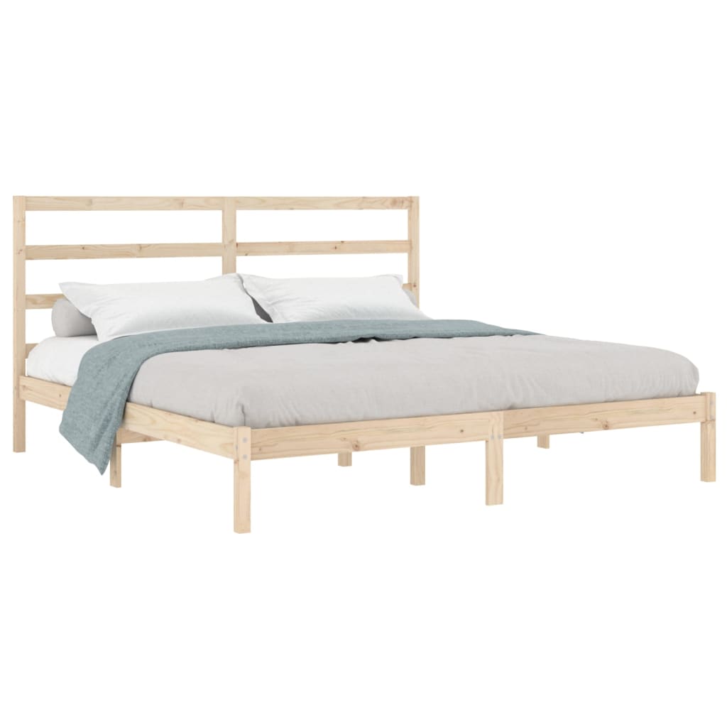 Solid Pine Wood Bed Frame 200x200 cm - Mattress Not Included