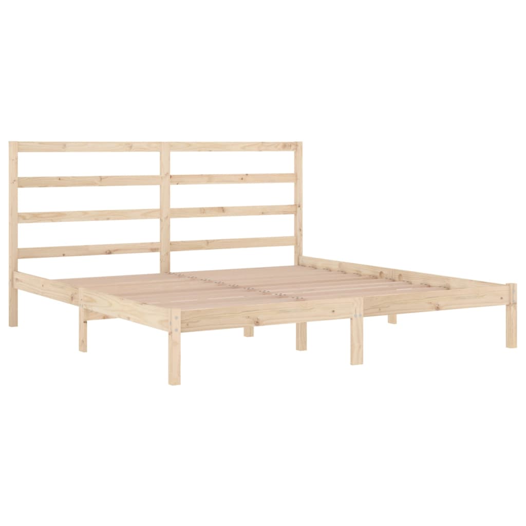 Solid Pine Wood Bed Frame 200x200 cm - Mattress Not Included