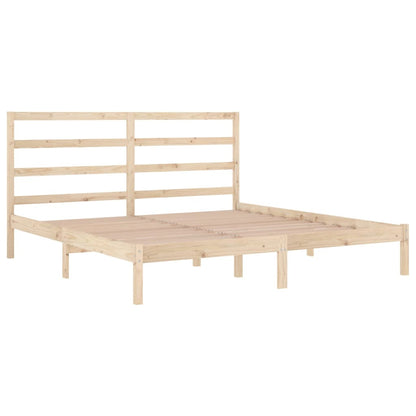 Solid Pine Wood Bed Frame 200x200 cm - Mattress Not Included