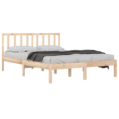 Solid Pine Wood Bed Frame 200x200 cm - Mattress Not Included