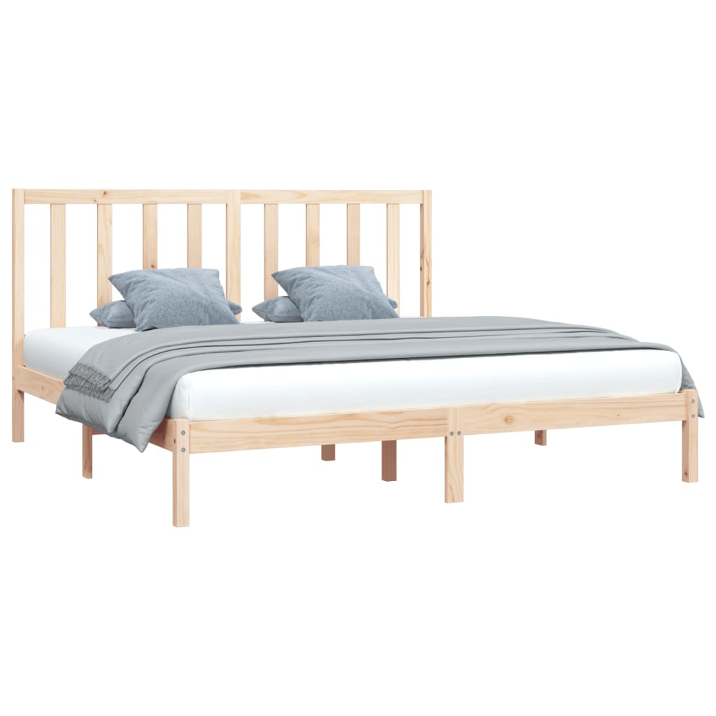 Solid Pine Wood Bed Frame 200x200 cm - No Mattress Included