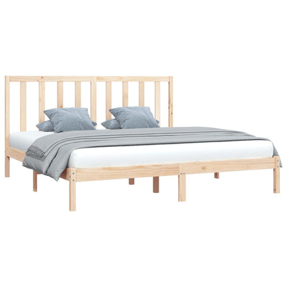 Solid Pine Wood Bed Frame 200x200 cm - No Mattress Included