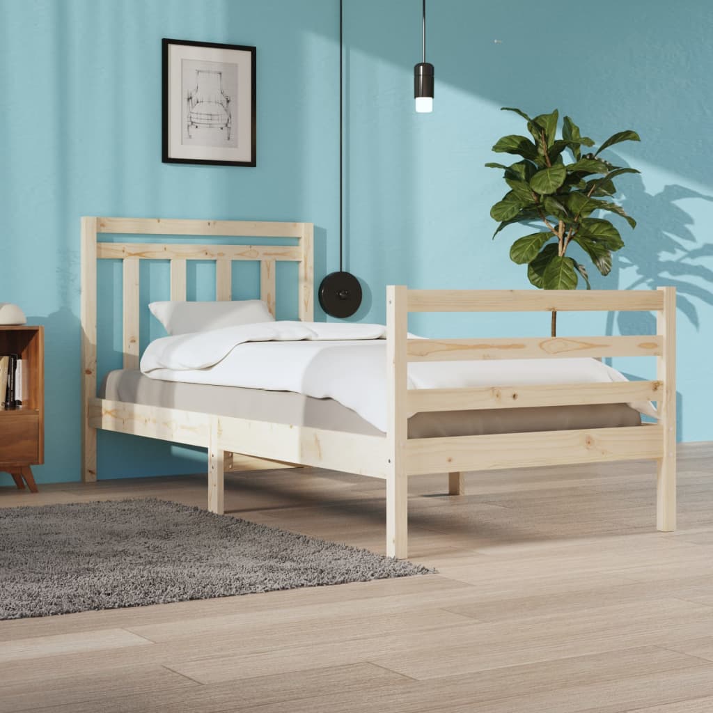 Solid Wood Bed Frame 100x200 cm - Sturdy & Stylish Design