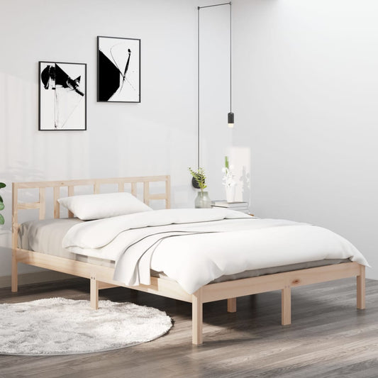 Solid Wood Bed Frame 200x200 cm - Durable, Stylish, No Mattress