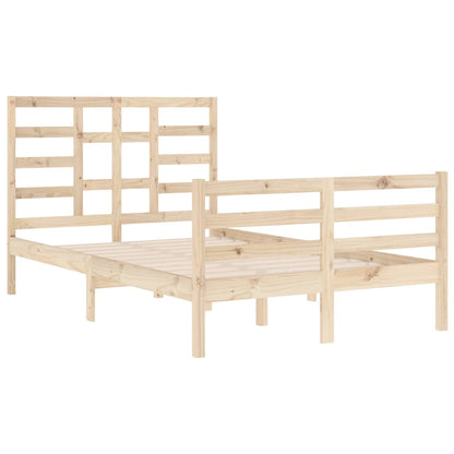 Solid Wood Bed Frame, 120x200 cm, Natural Finish
