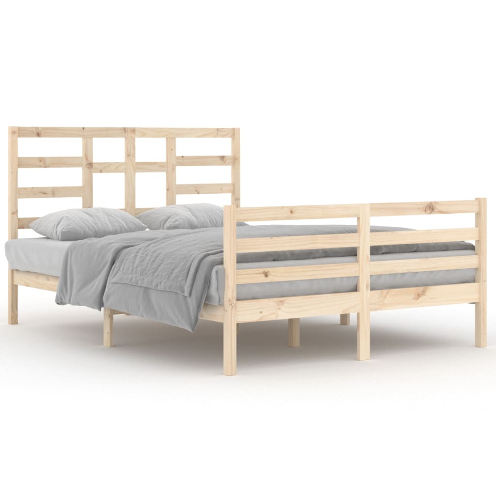 Solid Wood Bed Frame 140x200 cm - Durable, No Mattress Included