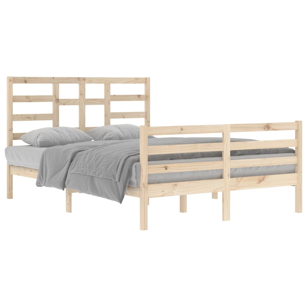 Solid Wood Bed Frame 140x200 cm - Durable, No Mattress Included