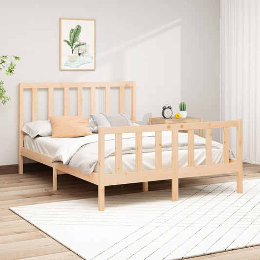 Bed Frame without Mattress 140x200 cm Solid Wood Pine