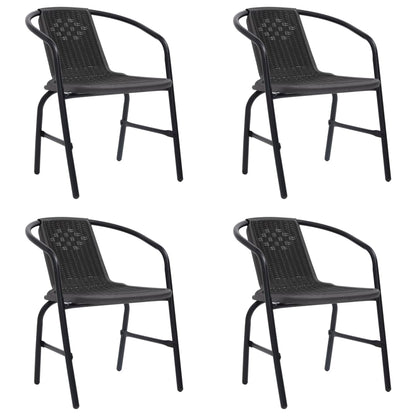 8-Piece Garden Chair Set - Rattan-Effect Plastic & Steel, 110kg