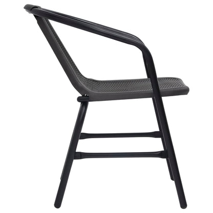 Durable 4-Piece Garden Chairs Set - Plastic Rattan & Steel, 110 kg