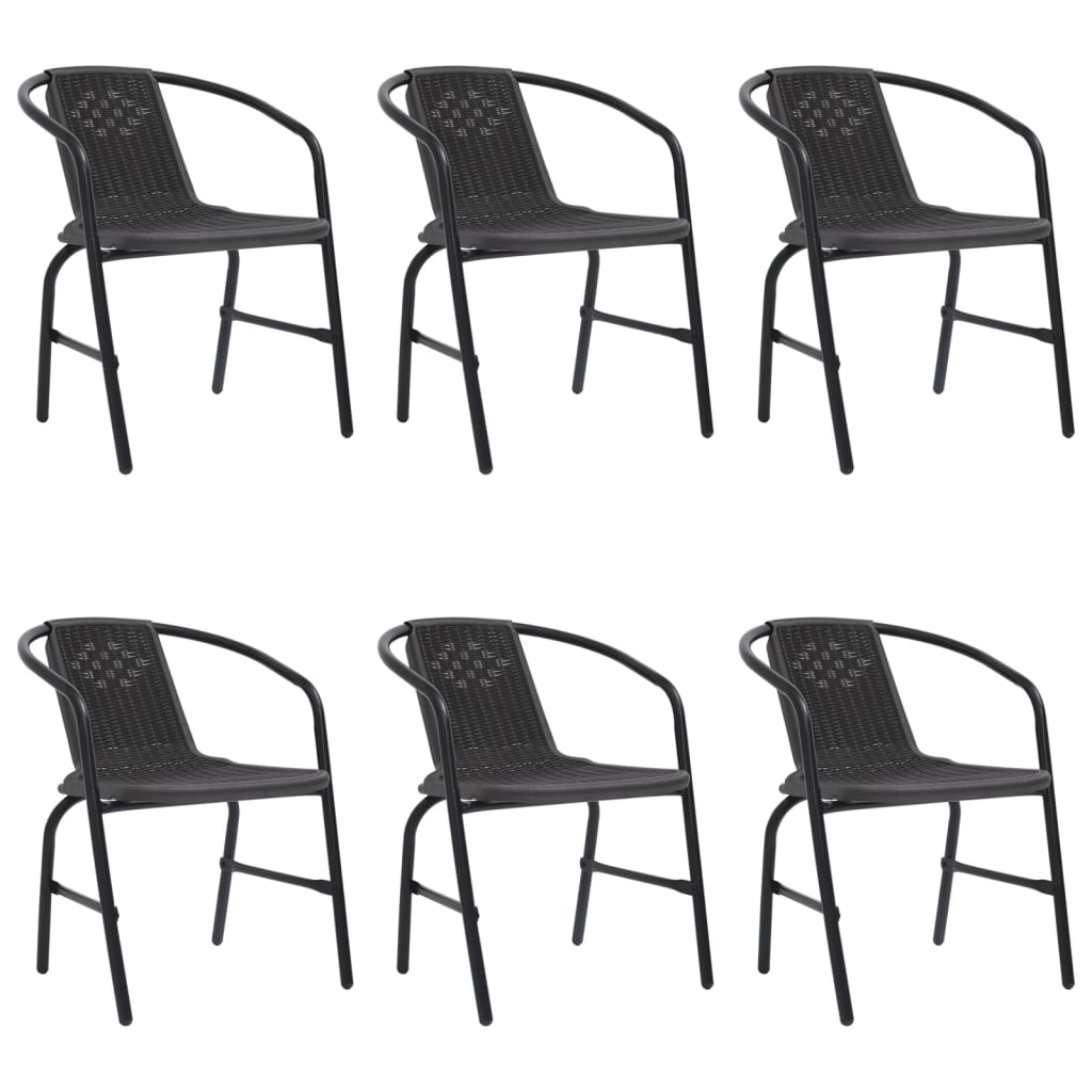 8-Piece Garden Chair Set - Rattan-Effect Plastic & Steel, 110kg