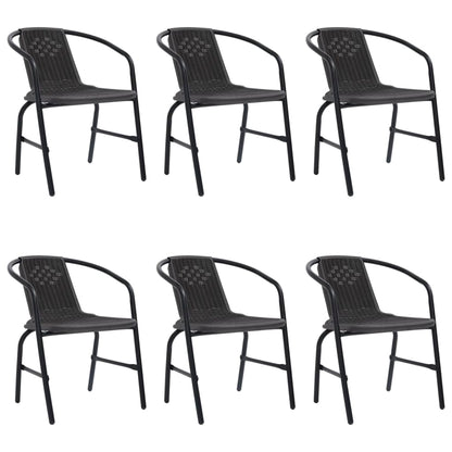 8-Piece Garden Chair Set - Rattan-Effect Plastic & Steel, 110kg