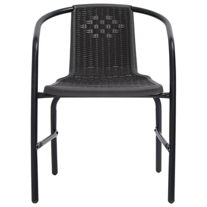 6-Piece Plastic Rattan & Steel Garden Chairs Set - 110 kg Capacity