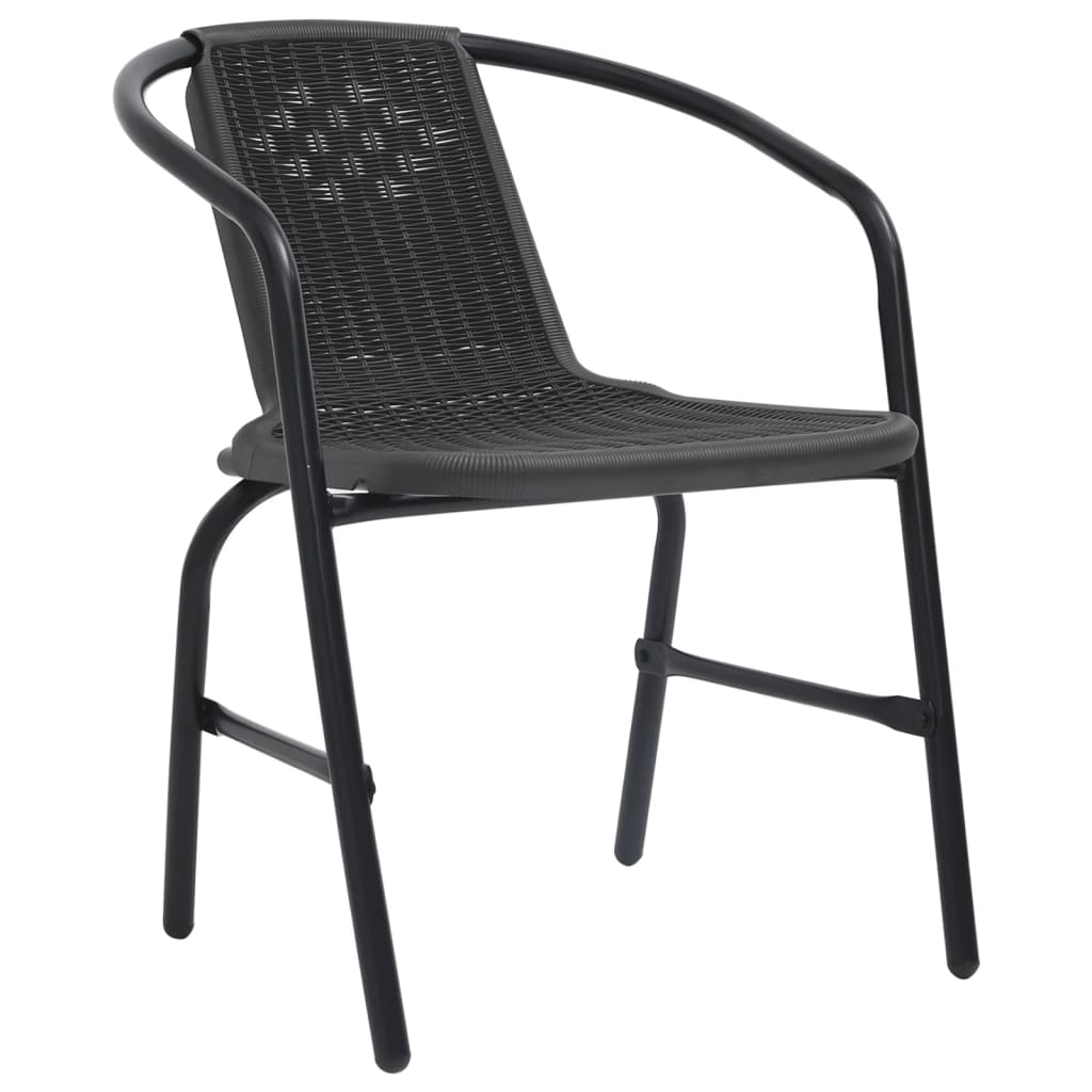 8-Piece Garden Chair Set - Rattan-Effect Plastic & Steel, 110kg