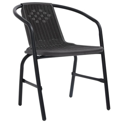 8-Piece Garden Chair Set - Rattan-Effect Plastic & Steel, 110kg