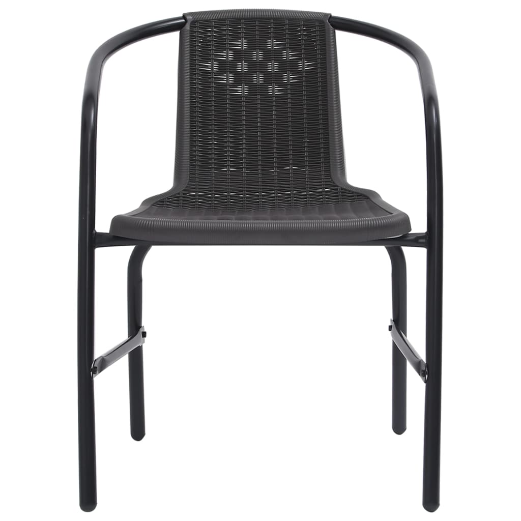 8-Piece Garden Chair Set - Rattan-Effect Plastic & Steel, 110kg