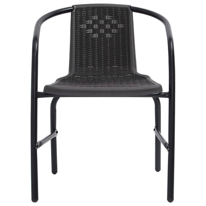 8-Piece Garden Chair Set - Rattan-Effect Plastic & Steel, 110kg