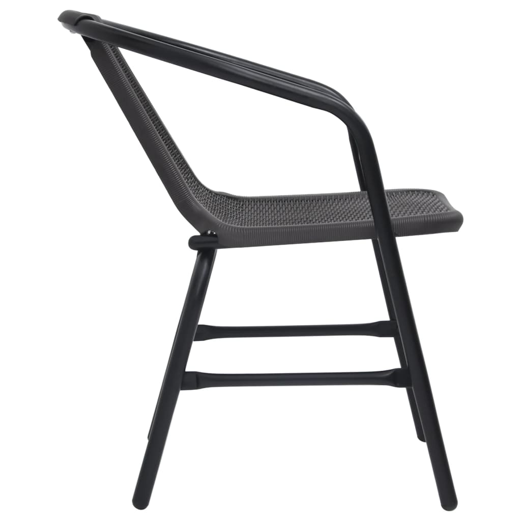 8-Piece Garden Chair Set - Rattan-Effect Plastic & Steel, 110kg