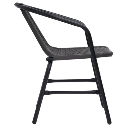 8-Piece Garden Chair Set - Rattan-Effect Plastic & Steel, 110kg