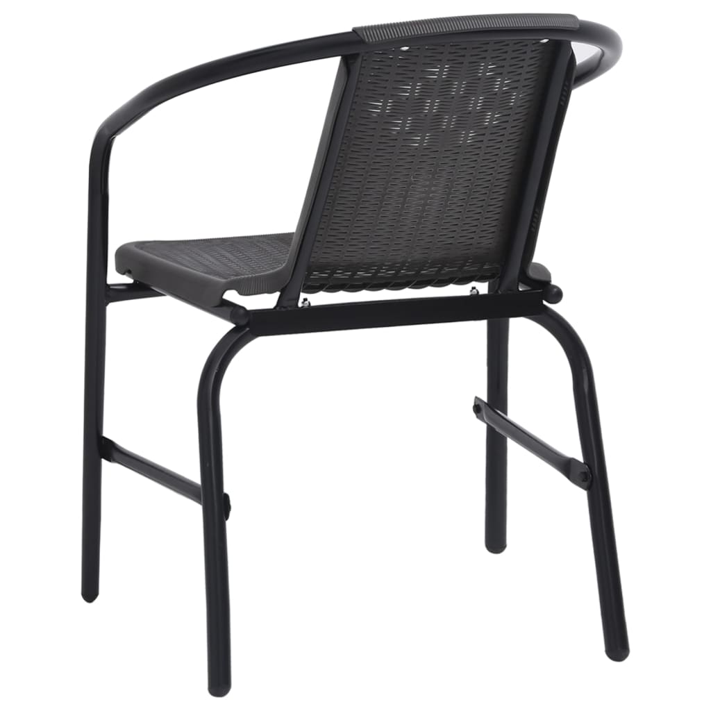 8-Piece Garden Chair Set - Rattan-Effect Plastic & Steel, 110kg