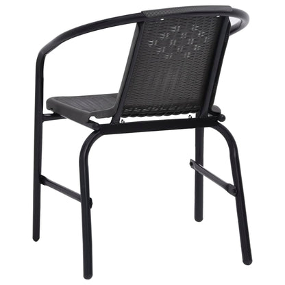 8-Piece Garden Chair Set - Rattan-Effect Plastic & Steel, 110kg