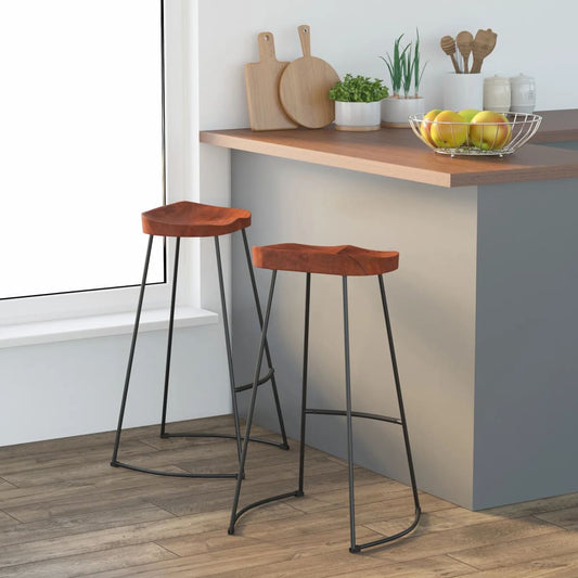 Gavin Bar Stools Set of 2 - Solid Mango Wood 50x40x78 cm