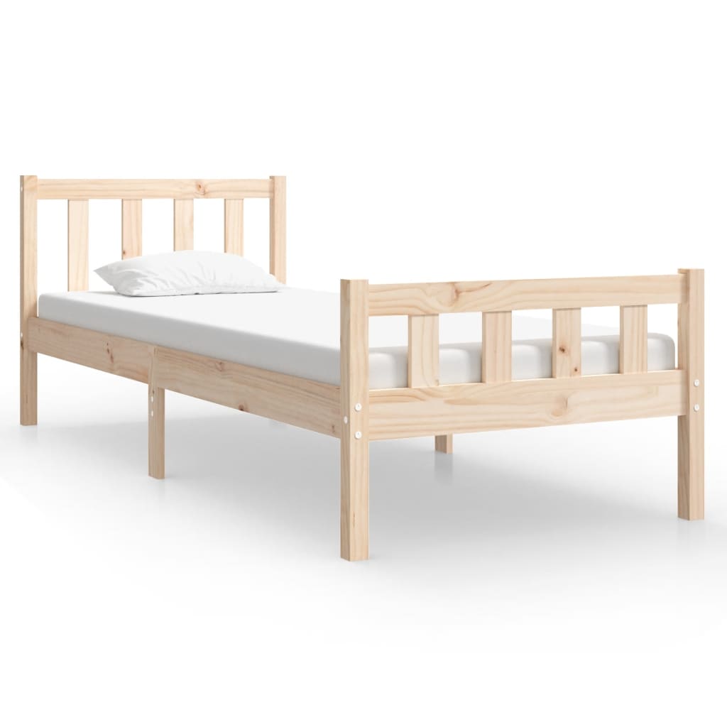 Solid Wood Single Bed Frame - Durable & Stylish Design, No Mattress