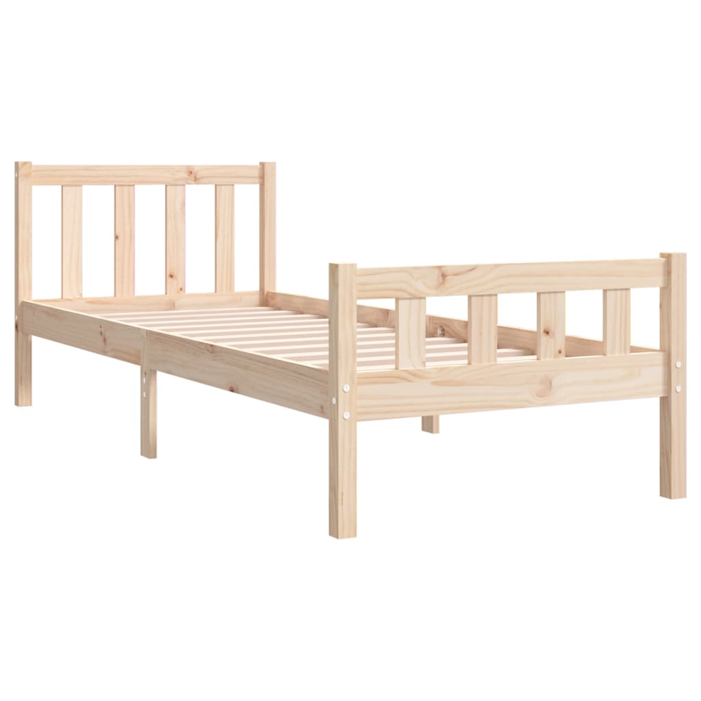 Solid Wood Single Bed Frame - Durable & Stylish Design, No Mattress