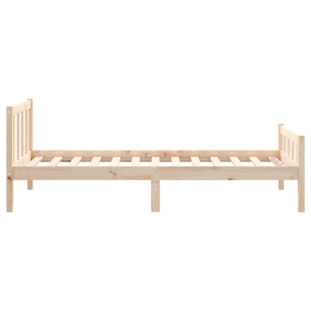 Solid Wood Single Bed Frame - Durable & Stylish Design, No Mattress