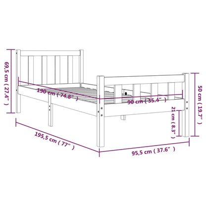 Solid Wood Single Bed Frame - Durable & Stylish Design, No Mattress