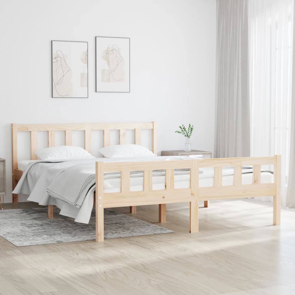 Solid Wood Small Double Bed Frame - Durable & Stylish Design