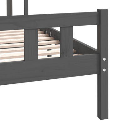 Grey Solid Wood Bed Frame 140x190 cm - vidaXL 810661