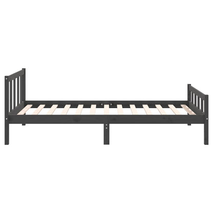 Solid Wood Grey Bed Frame 100x200 cm - No Mattress Included