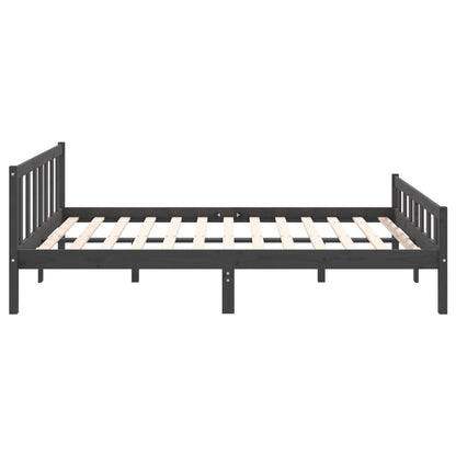 Solid Wood Grey Bed Frame - No Mattress, 120x200 cm