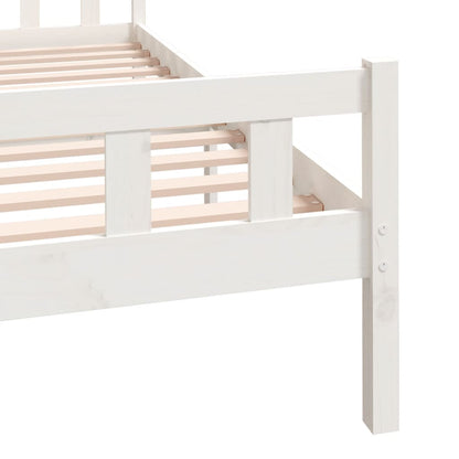 King Size White Solid Wood Bed Frame (Mattress Not Included)