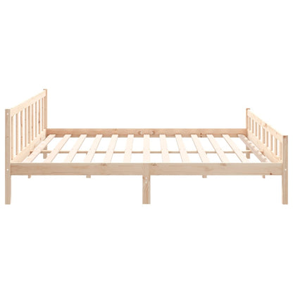 Solid Wood 160x200 cm Bed Frame - No Mattress Included