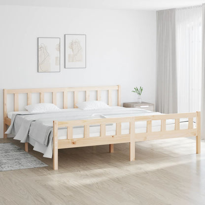 Solid Wood 160x200 cm Bed Frame - No Mattress Included