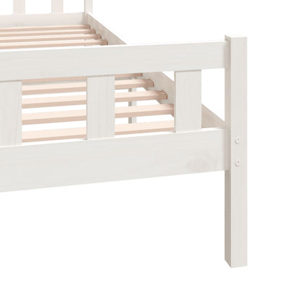 White Solid Wood Bed Frame 160x200 cm - No Mattress Included