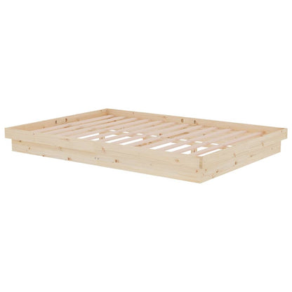 Solid Wood Bed Frame 140x200 cm - vidaXL 819907 (No Mattress)
