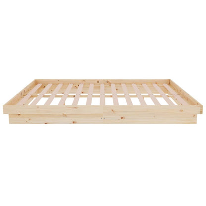 Solid Wood Bed Frame 140x200 cm - vidaXL 819907 (No Mattress)