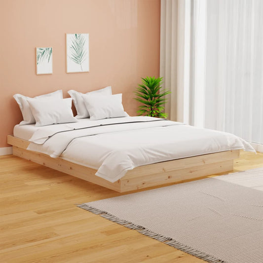 Solid Wood Bed Frame 140x200 cm - vidaXL 819907 (No Mattress)