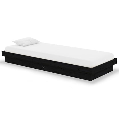 Solid Wood Black Bed Frame - Small Single (Mattress Not Included)