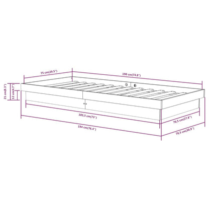 Solid Wood Black Bed Frame - Small Single (Mattress Not Included)