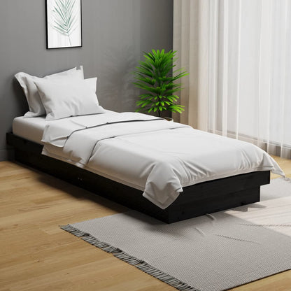 Solid Wood Black Bed Frame - Small Single (Mattress Not Included)