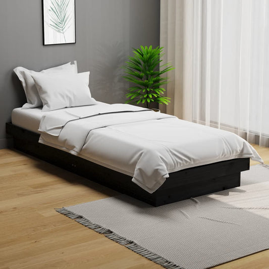 Solid Wood Black Bed Frame - Small Single (Mattress Not Included)
