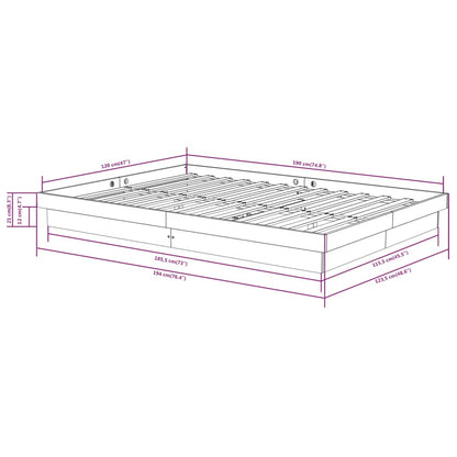 Solid Wood Small Double Bed Frame - Natural Finish, No Mattress